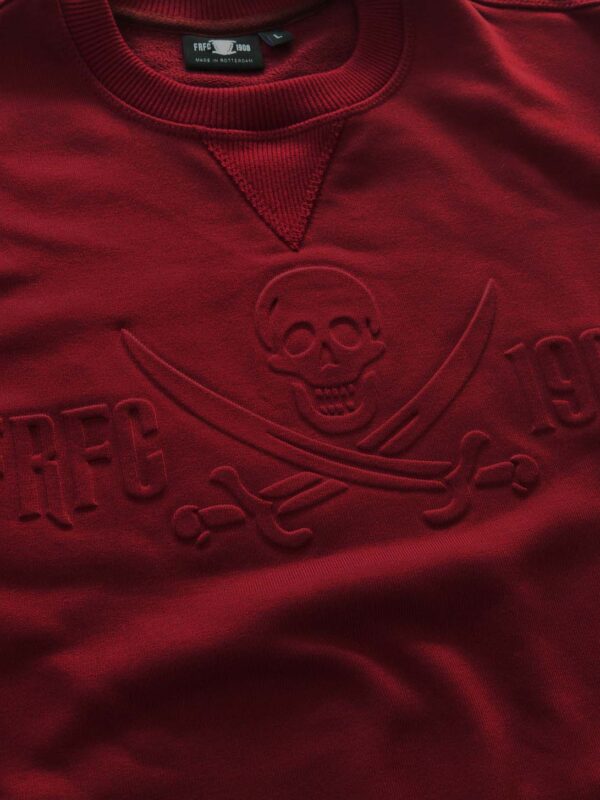 Feyenoord Crewneck - FRFC1908 Pirate 3D Relief - Bordeaux Rood