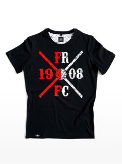 FRFC1908 Tshirt (Zwart) Kruislogo - Rood-Wit