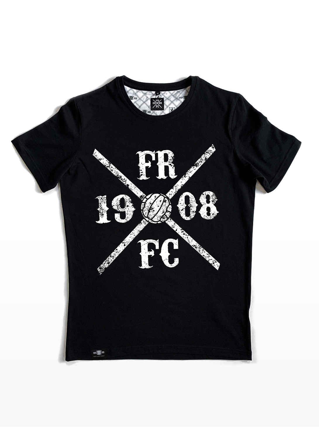 FRFC1908 Tshirt (Zwart) Kruislogo - Wit